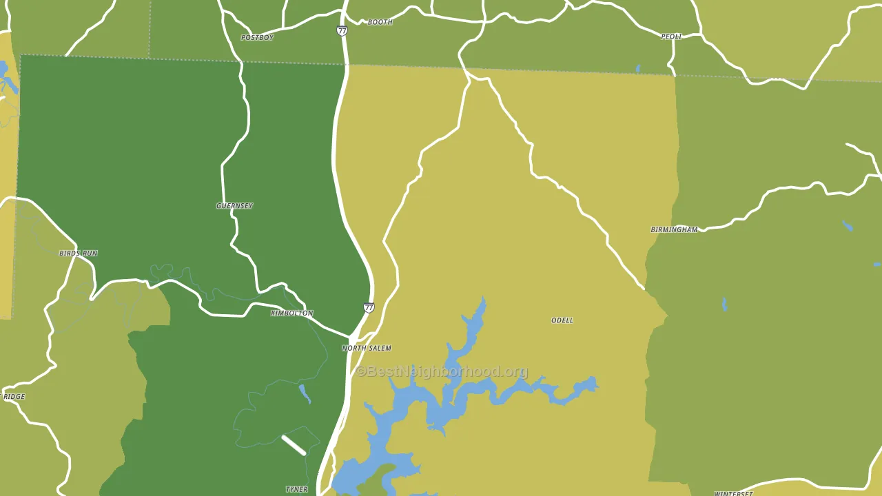 Kimbolton, OH block-group voter-turnout map