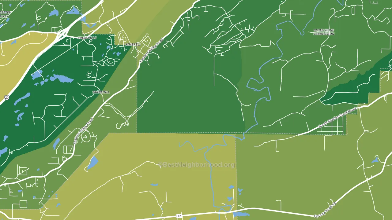 Kimbrell, AL block-group voter-turnout map