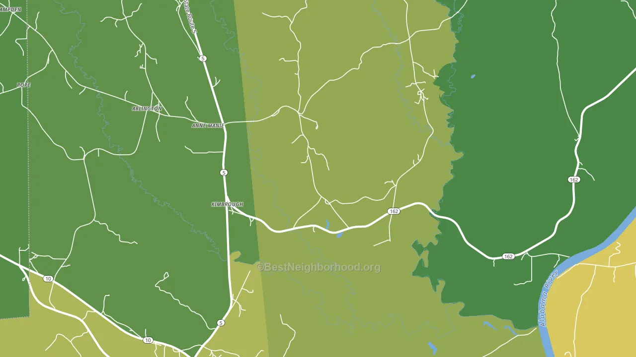 Kimbrough, AL block-group voter-turnout map
