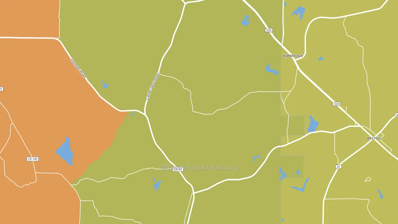 Kimbrough, GA block-group voter-turnout map
