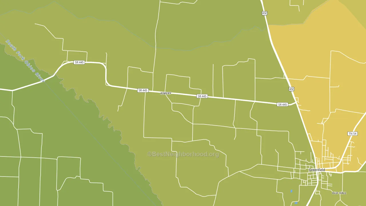Kimery, TN block-group voter-turnout map