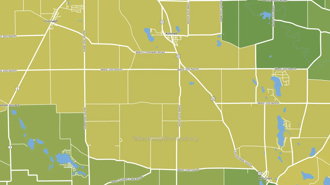 Kimmell, IN block-group voter-turnout map