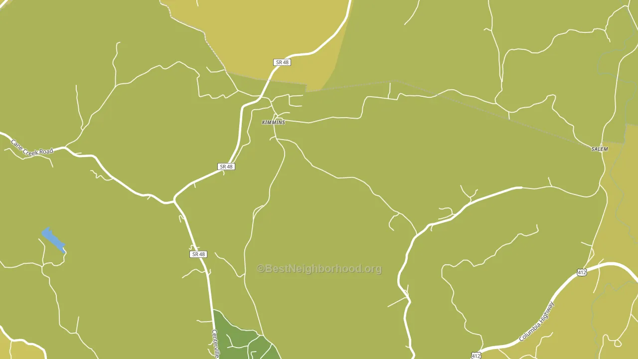 Kimmins, TN block-group voter-turnout map