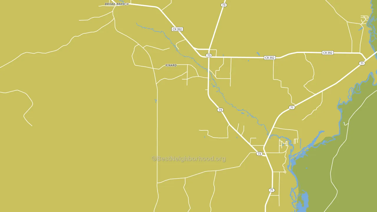 Kinard, FL block-group voter-turnout map