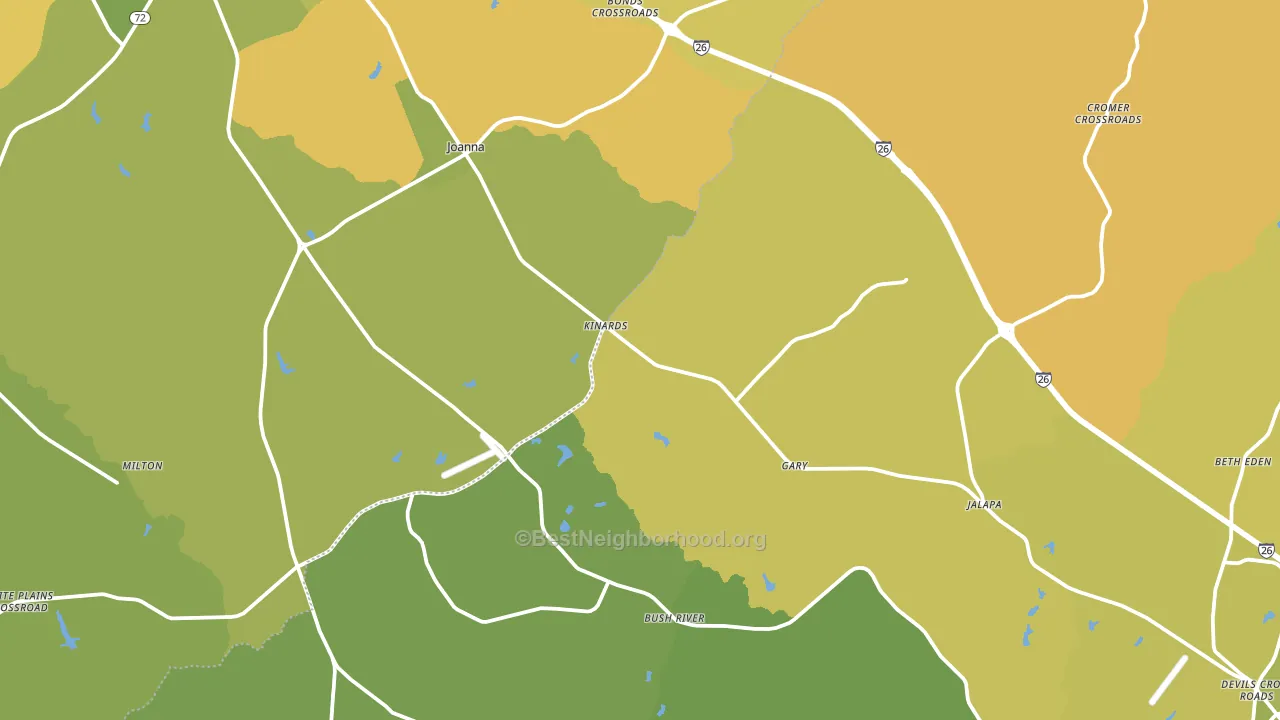 Kinards, SC block-group voter-turnout map