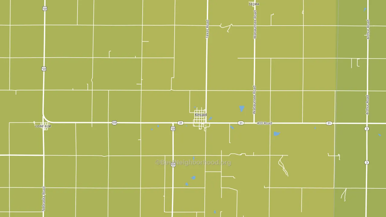 Kincaid, KS block-group voter-turnout map