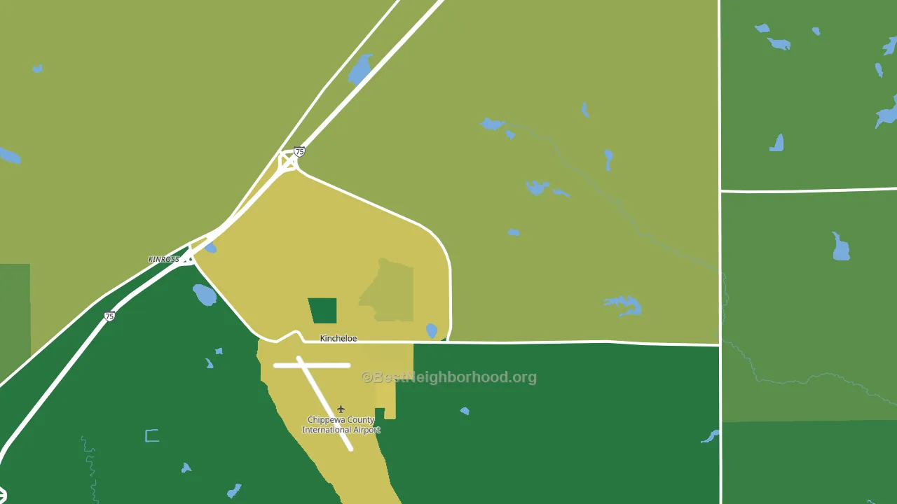 Kincheloe, MI block-group voter-turnout map