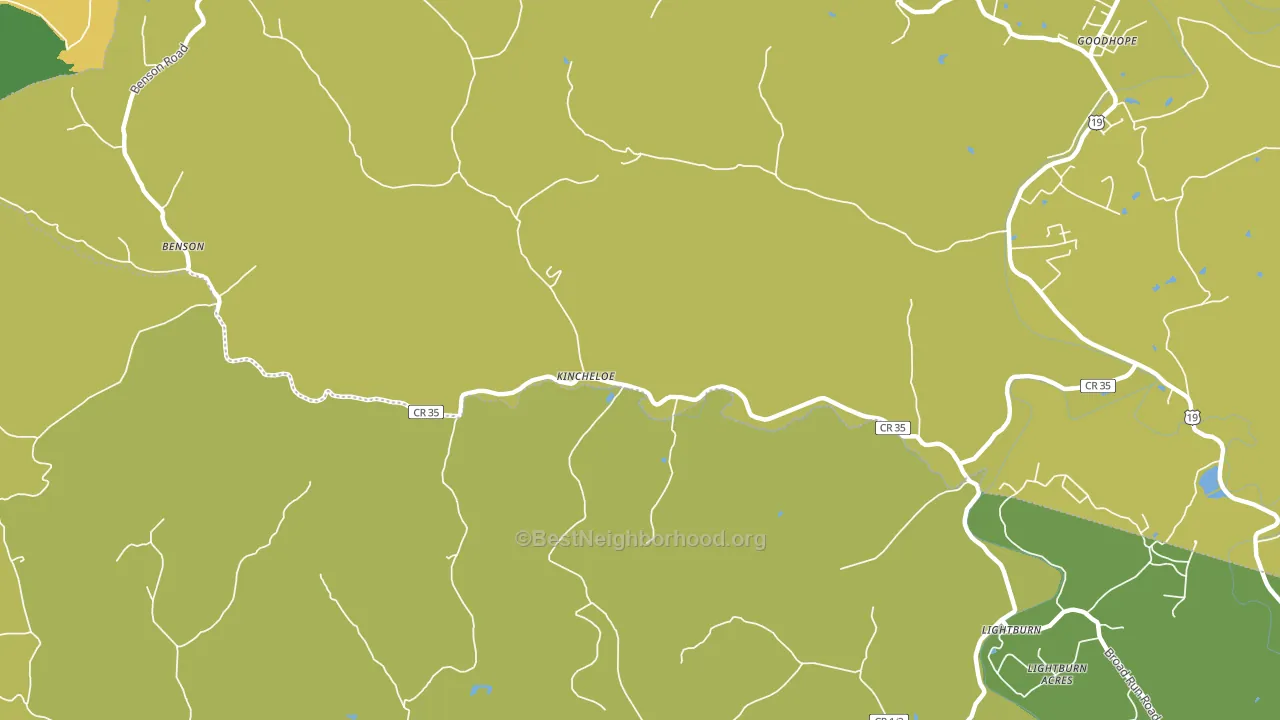 Kincheloe, WV block-group voter-turnout map