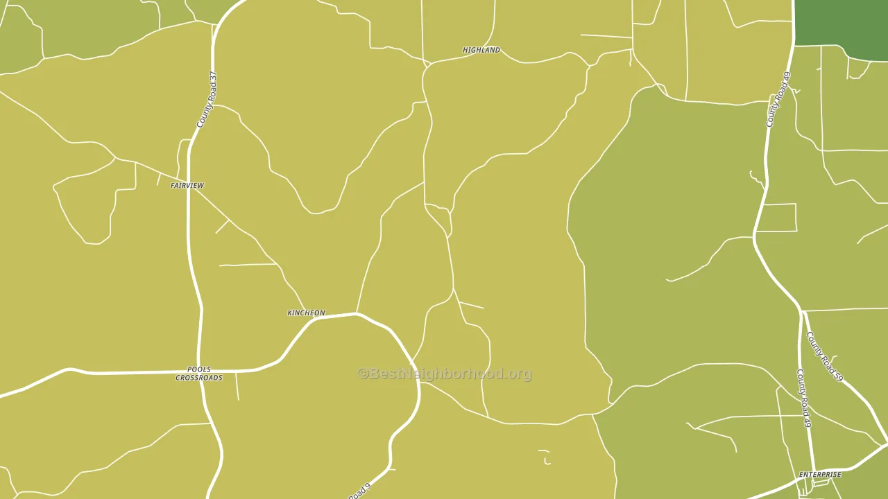 Kincheon, AL block-group voter-turnout map