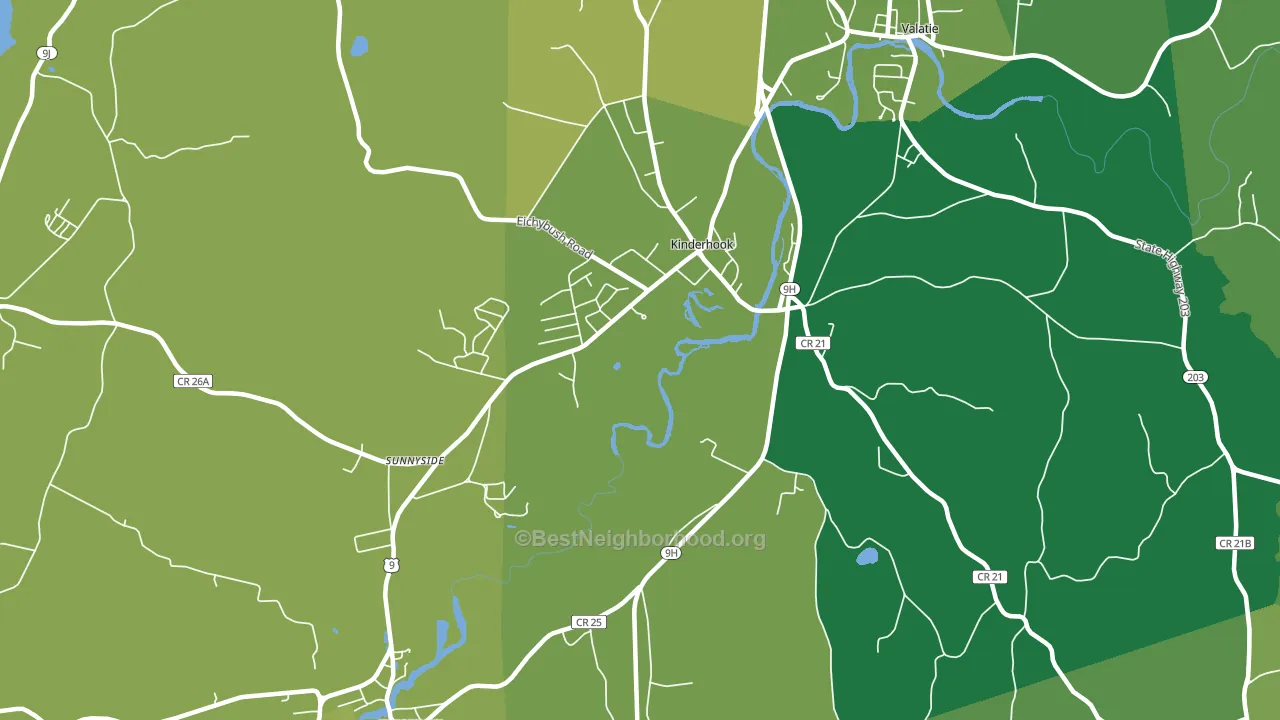 Kinderhook, NY block-group voter-turnout map