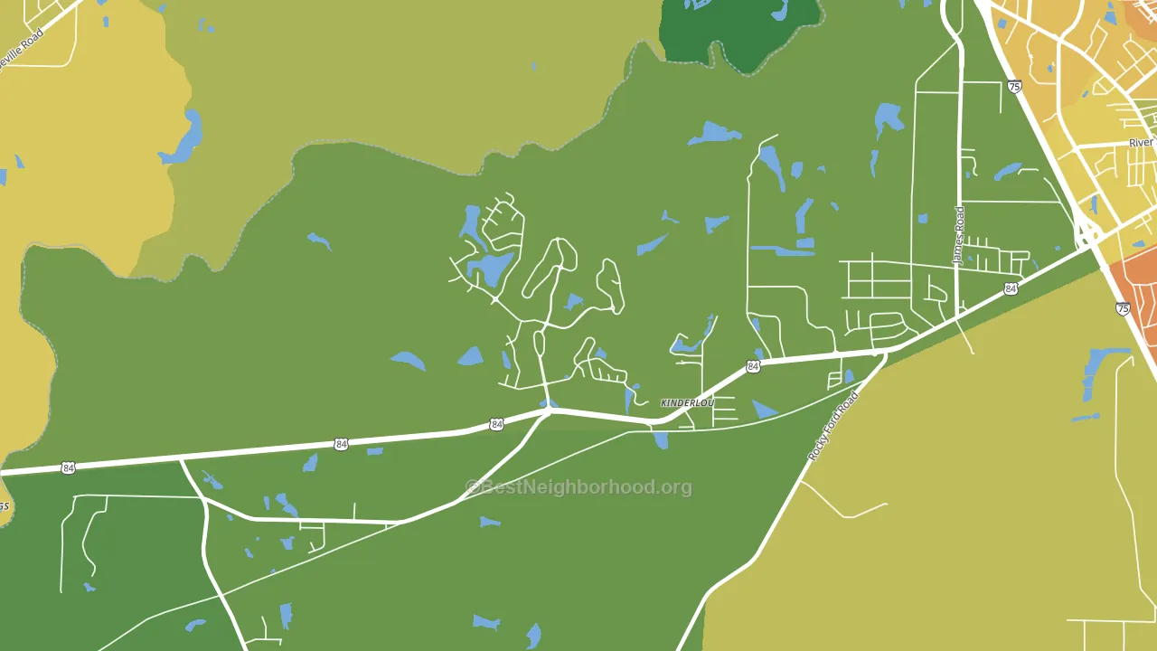 Kinderlou, GA block-group voter-turnout map