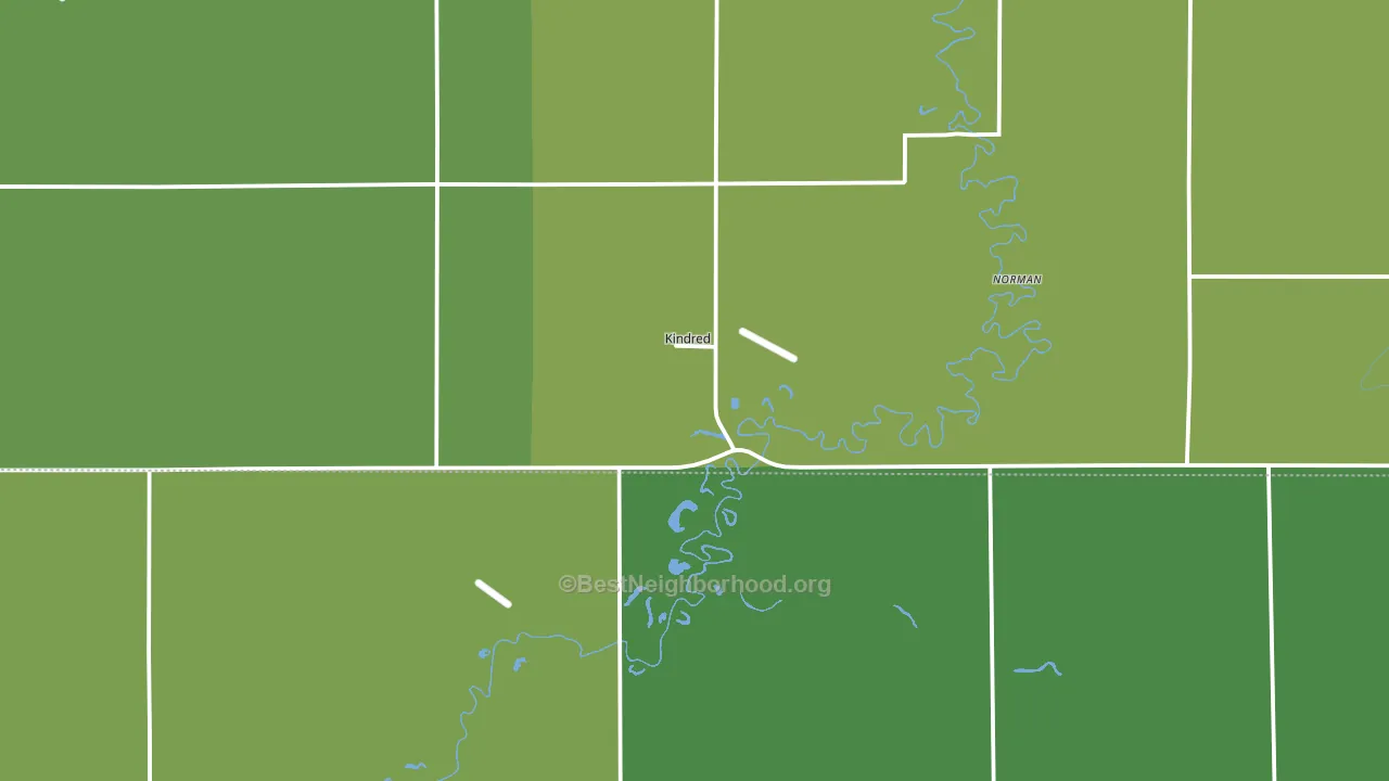Kindred, ND block-group voter-turnout map