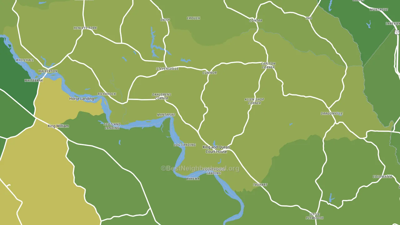 King and Queen County, VA block-group voter-turnout map