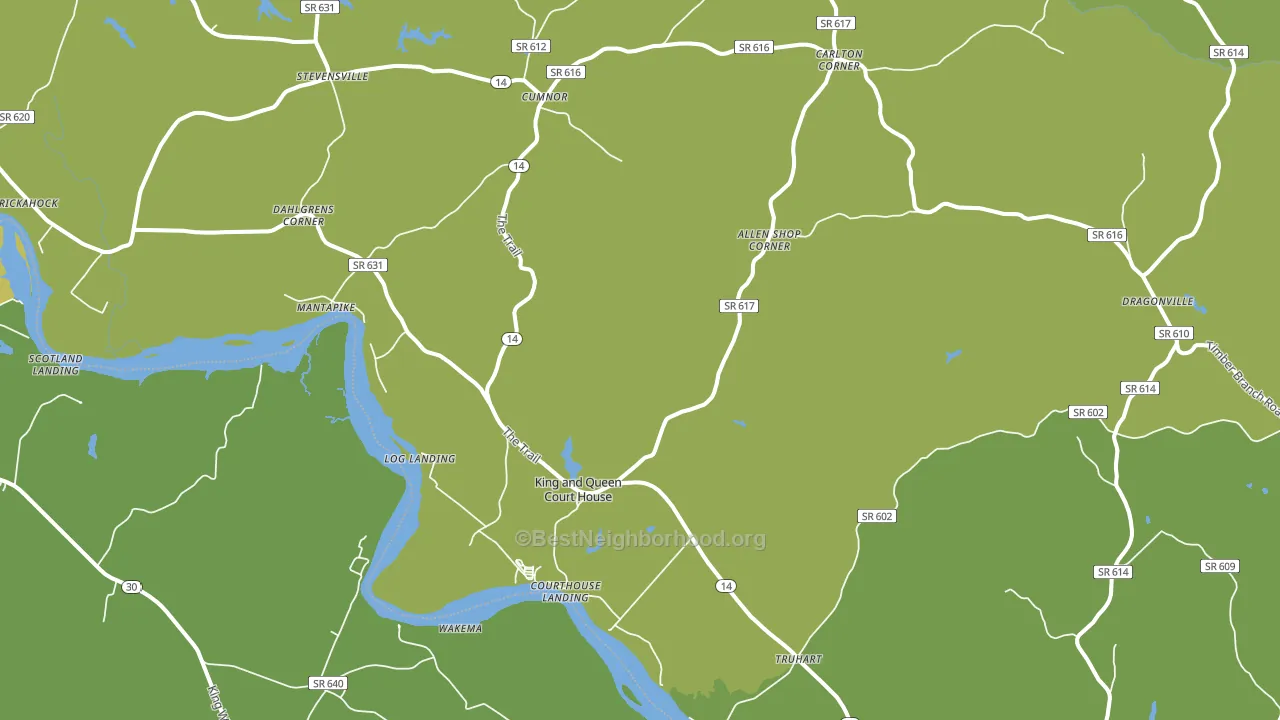 King And Queen Court House, VA block-group voter-turnout map