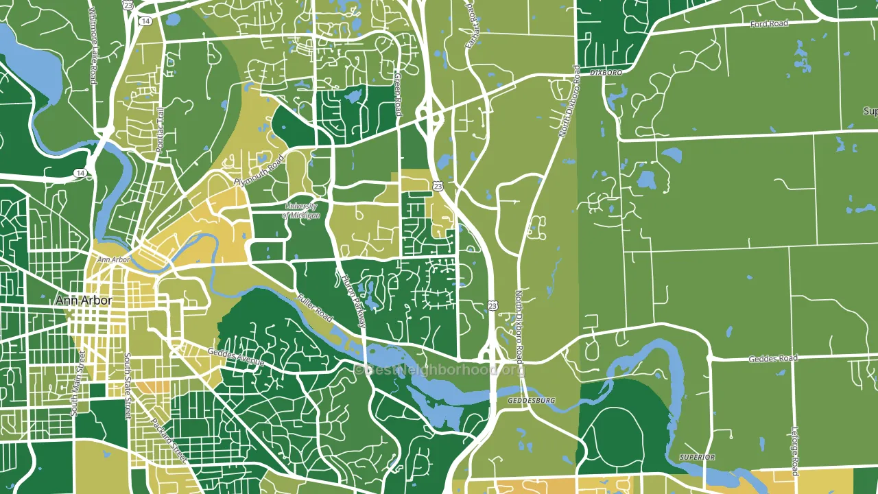 King, Ann Arbor, MI block-group voter-turnout map