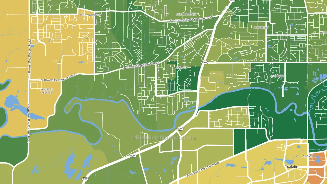 King City, OR block-group voter-turnout map