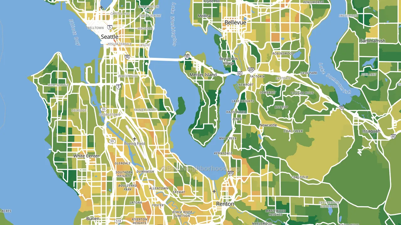 King County, WA block-group voter-turnout map