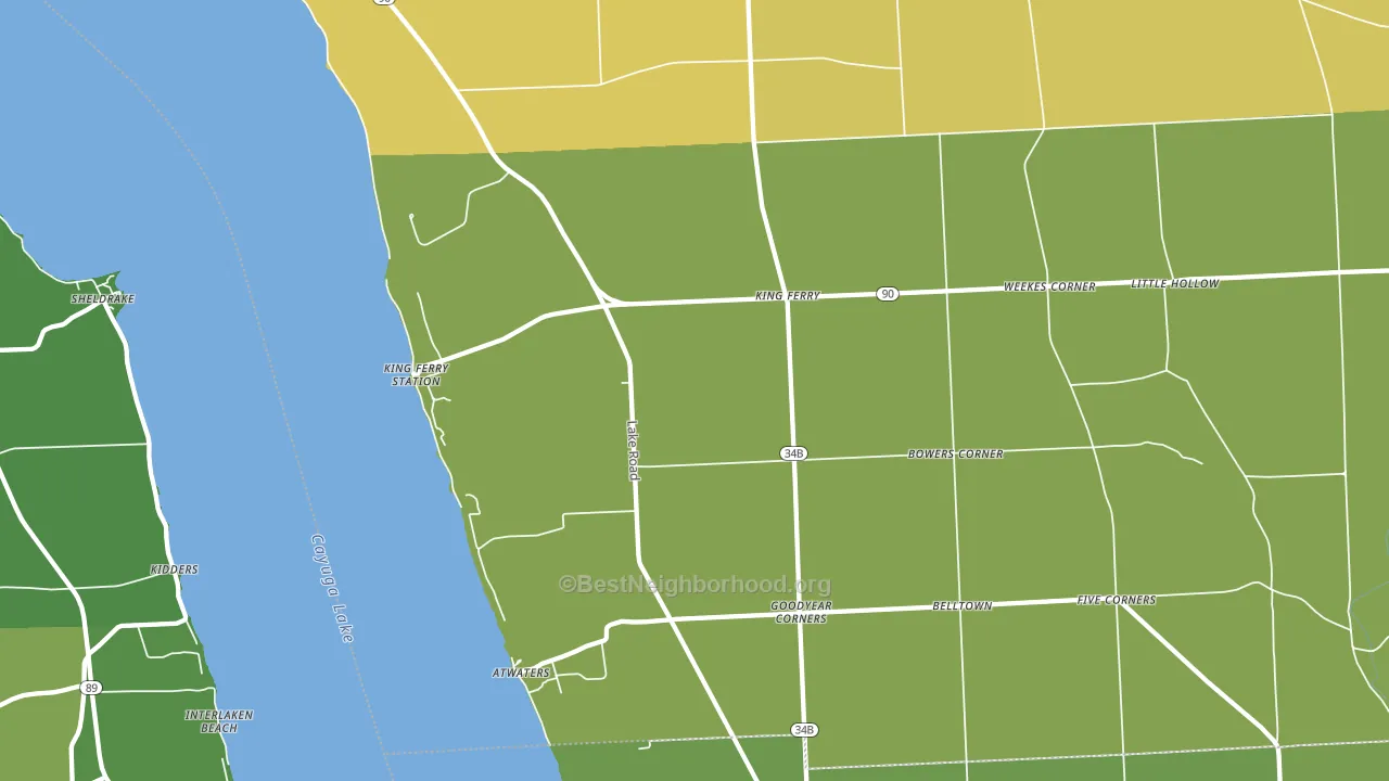 King Ferry, NY block-group voter-turnout map