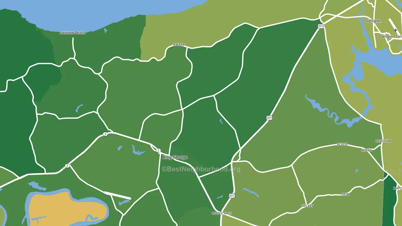 King George County, VA block-group voter-turnout map