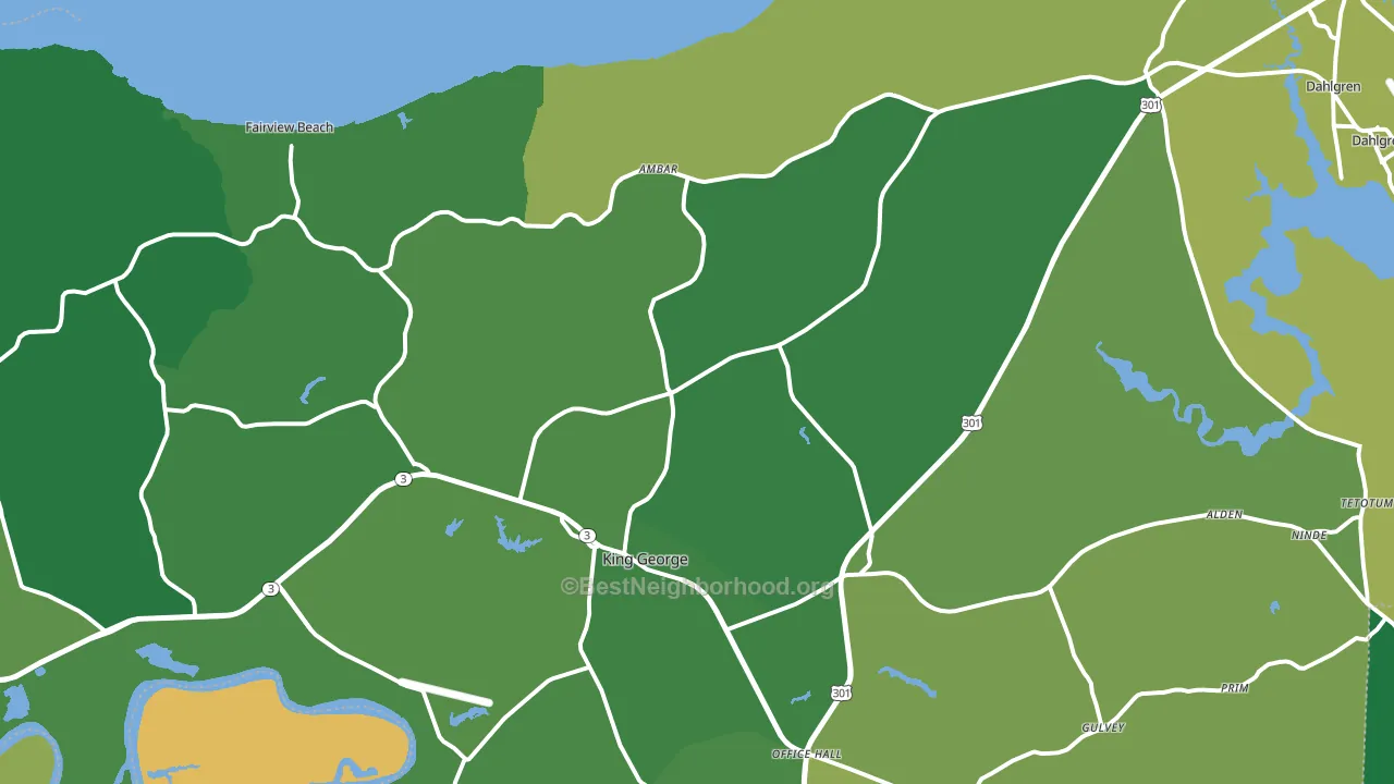 King George, VA block-group voter-turnout map