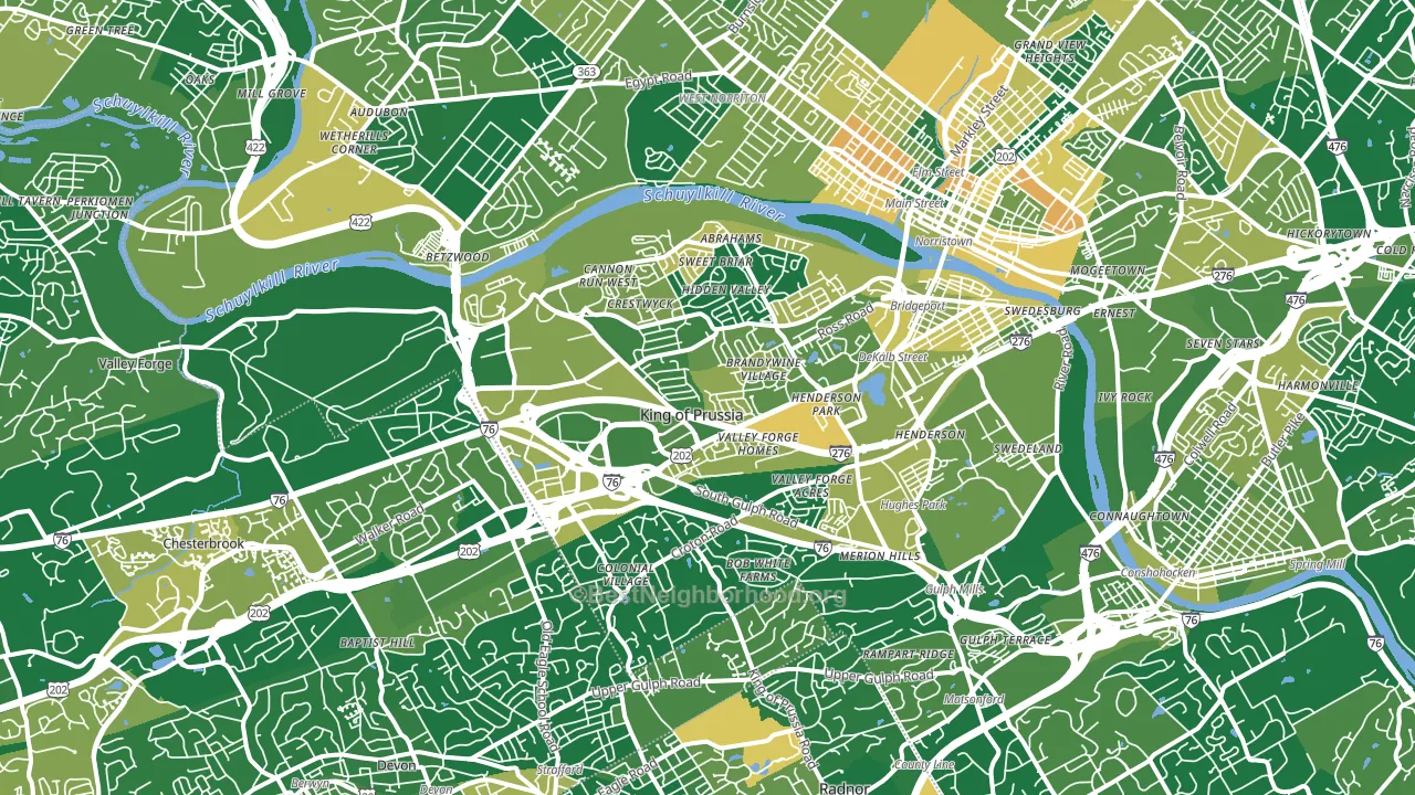 King of Prussia, PA block-group voter-turnout map