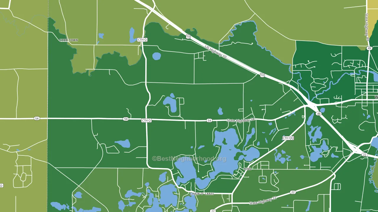 King, WI block-group voter-turnout map