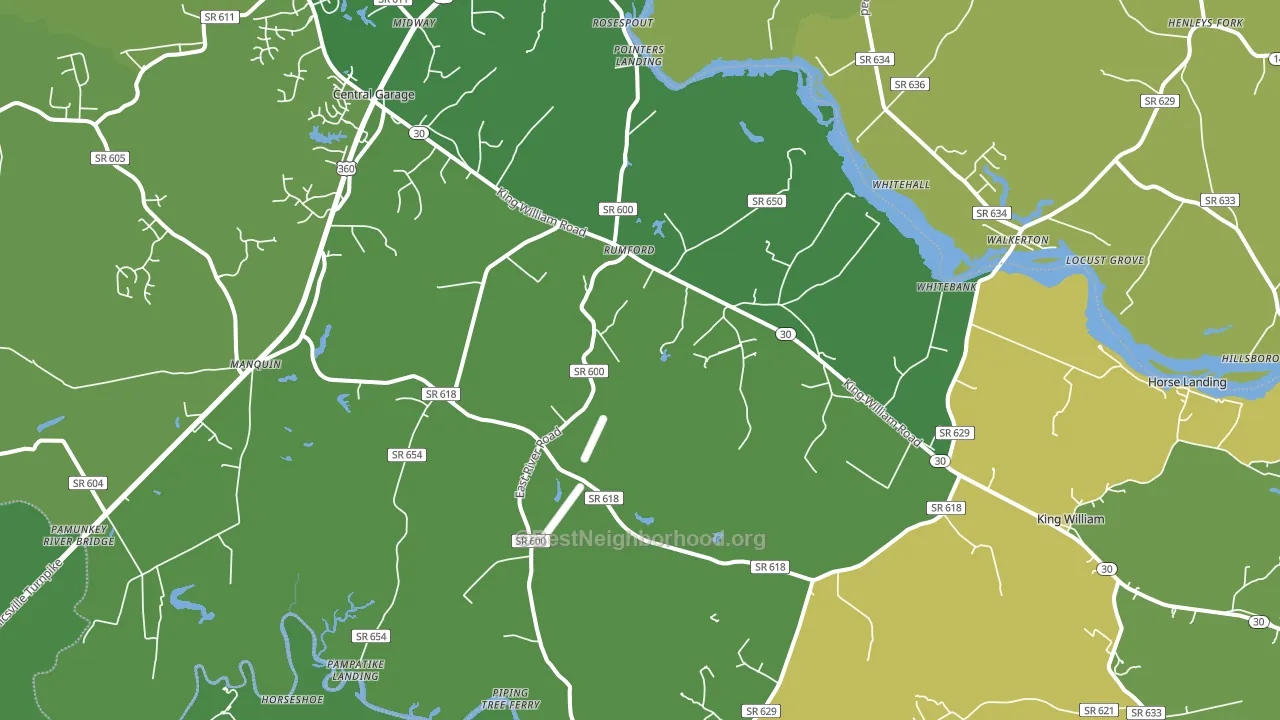 King William, VA block-group voter-turnout map