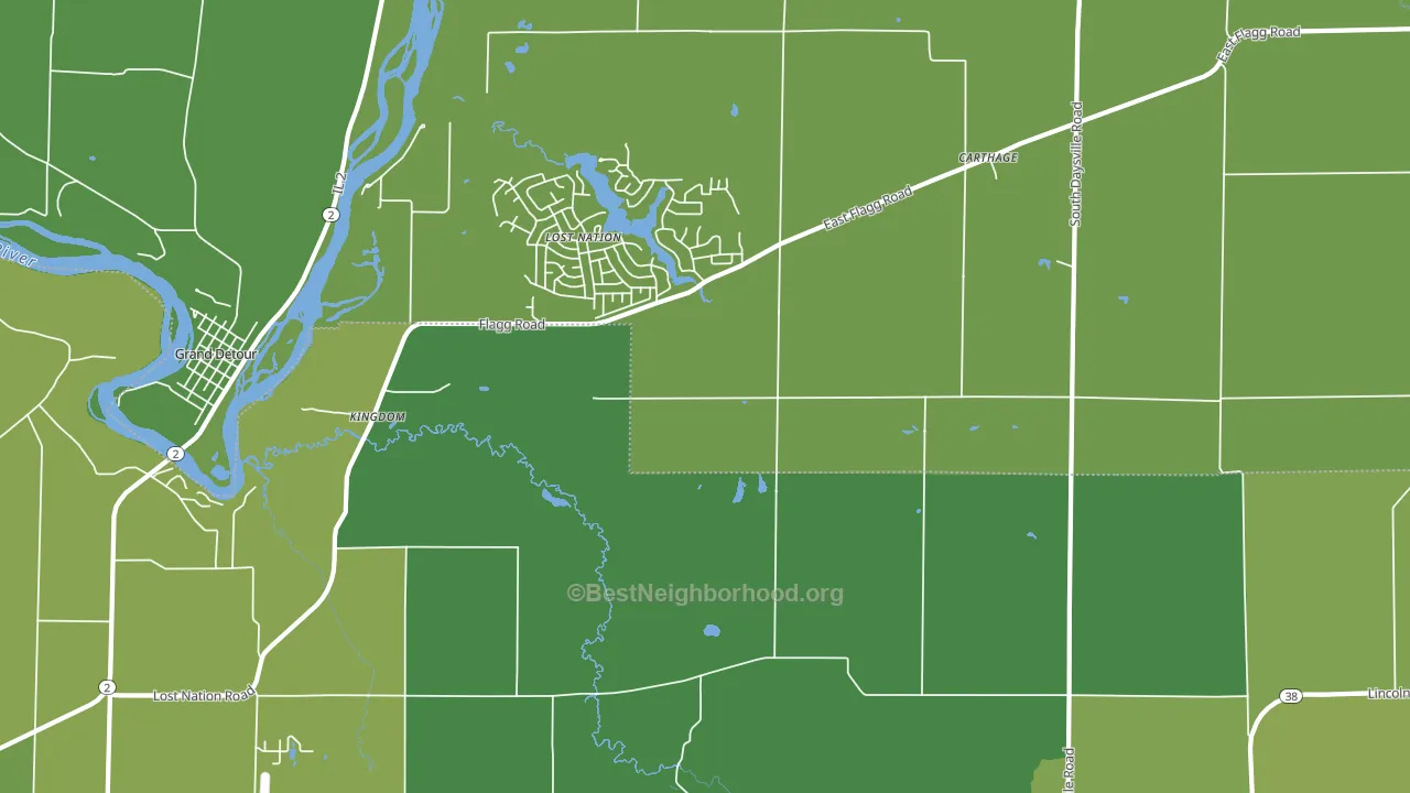 Kingdom, IL block-group voter-turnout map
