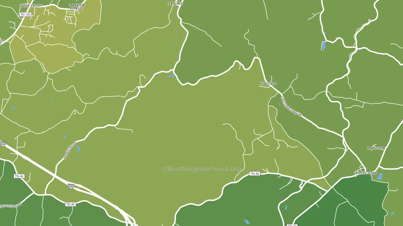 Kingfield, TN block-group voter-turnout map