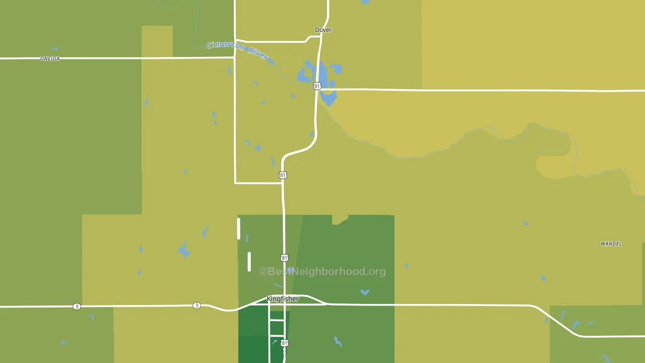 Kingfisher County, OK block-group voter-turnout map