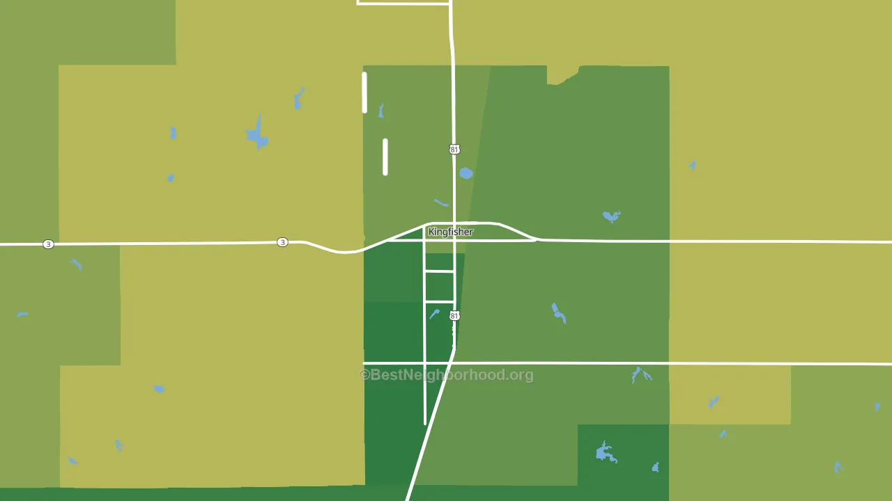 Kingfisher, OK block-group voter-turnout map