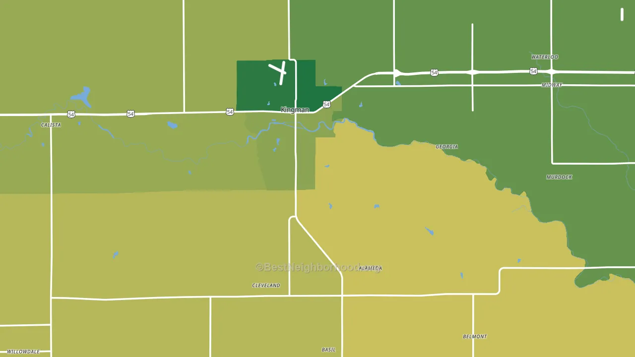 Kingman County, KS block-group voter-turnout map