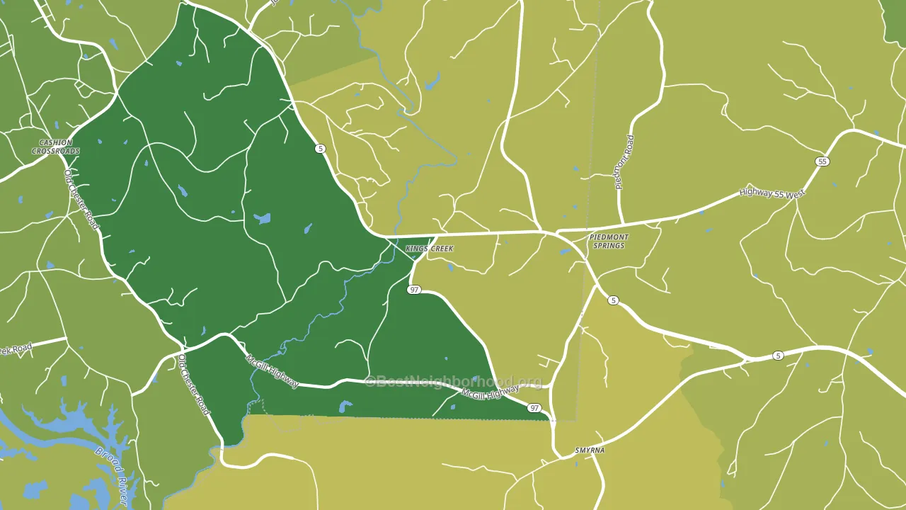 Kings Creek, SC block-group voter-turnout map