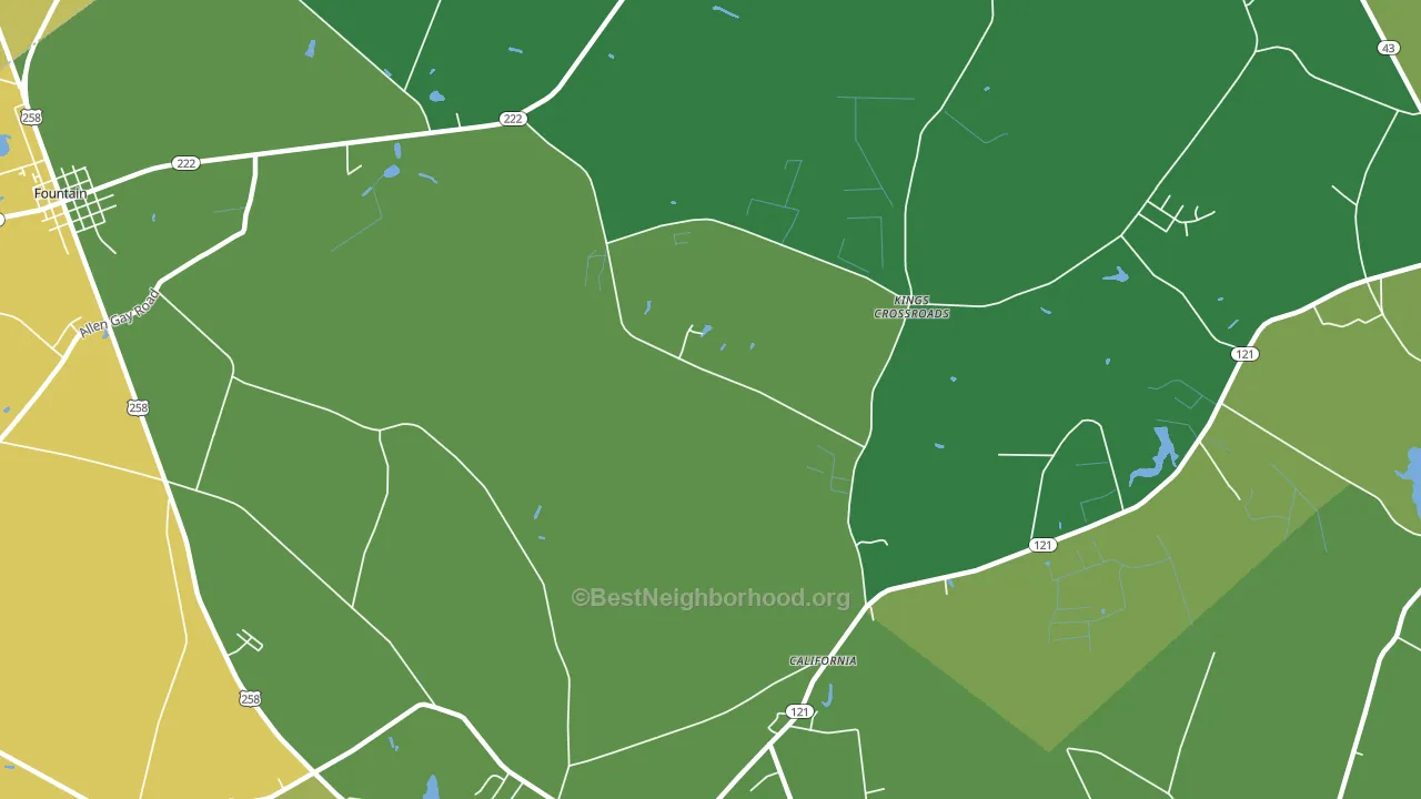 Kings Crossroads, NC block-group voter-turnout map
