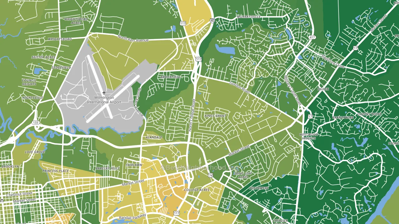Kings Grant, NC block-group voter-turnout map