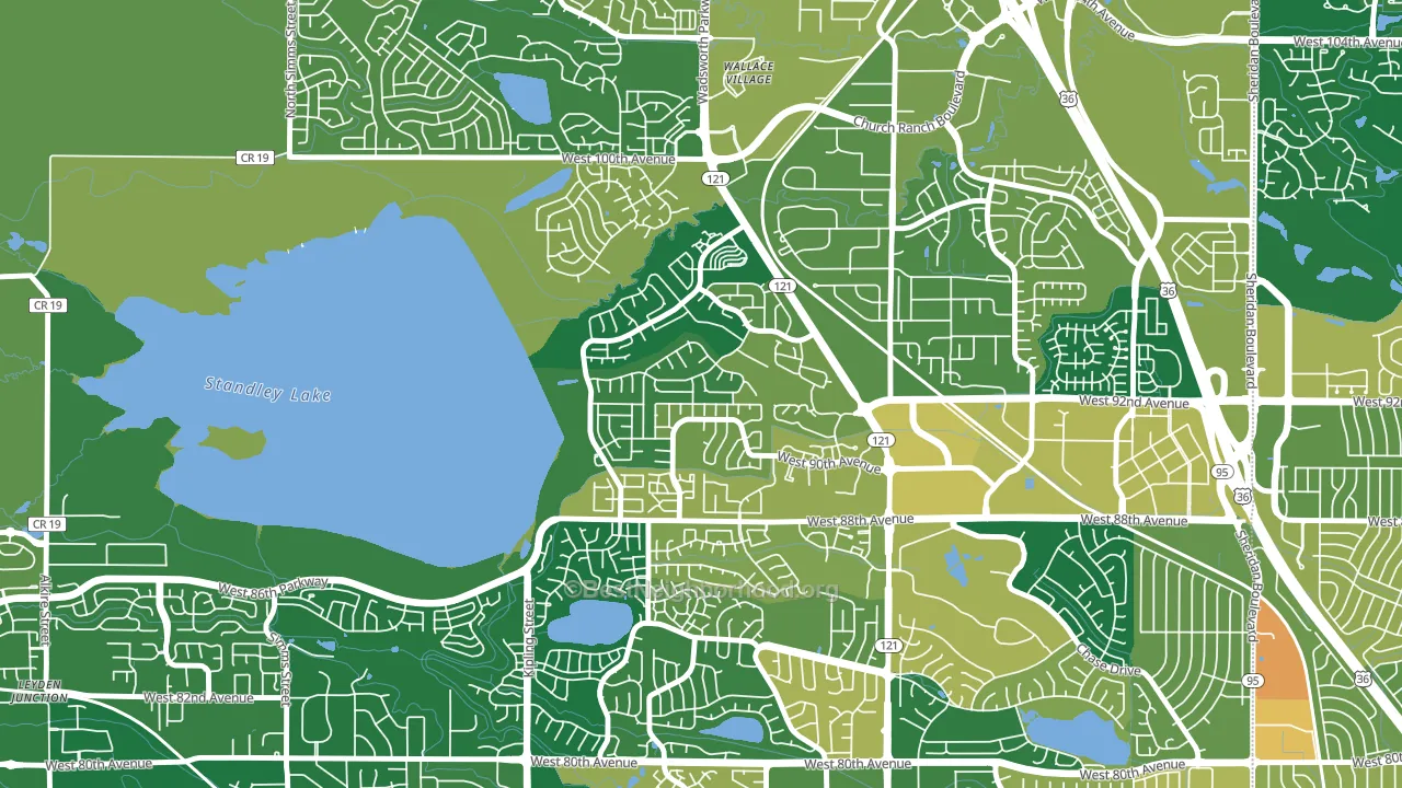 Kings Mill, Broomfield, CO block-group voter-turnout map