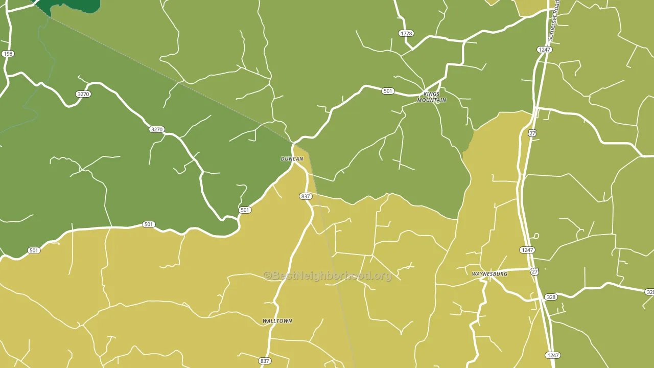 Kings Mountain, KY block-group voter-turnout map