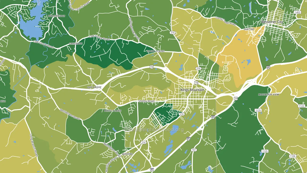 Kings Mountain, NC block-group voter-turnout map