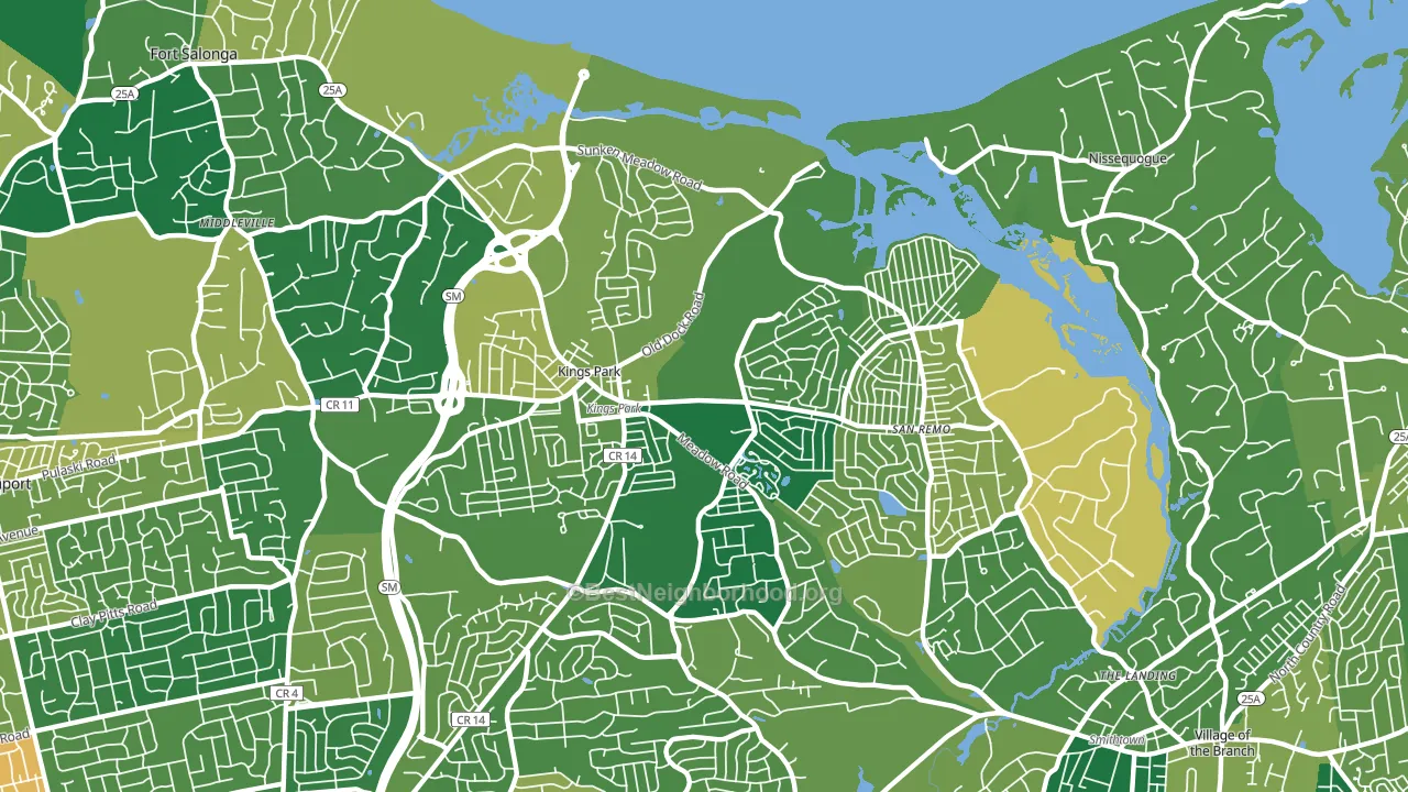 Kings Park, NY block-group voter-turnout map