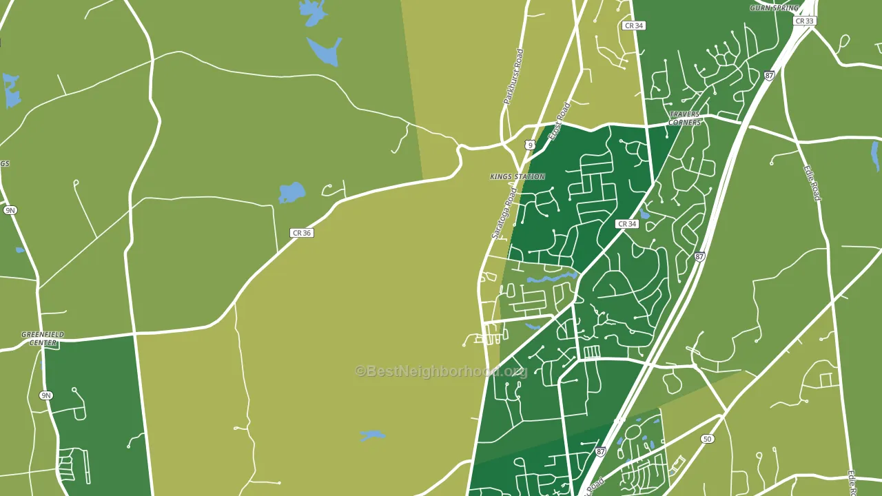 Kings Station, NY block-group voter-turnout map