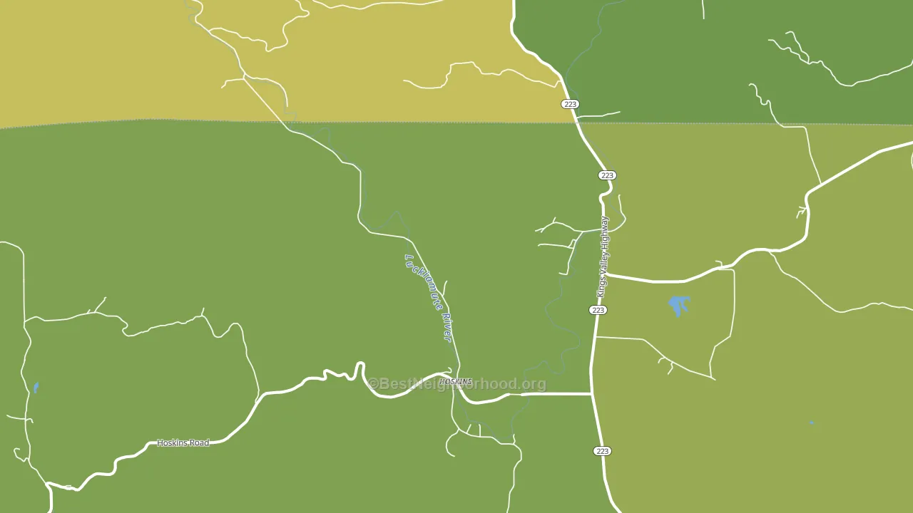 Kings Valley, OR block-group voter-turnout map