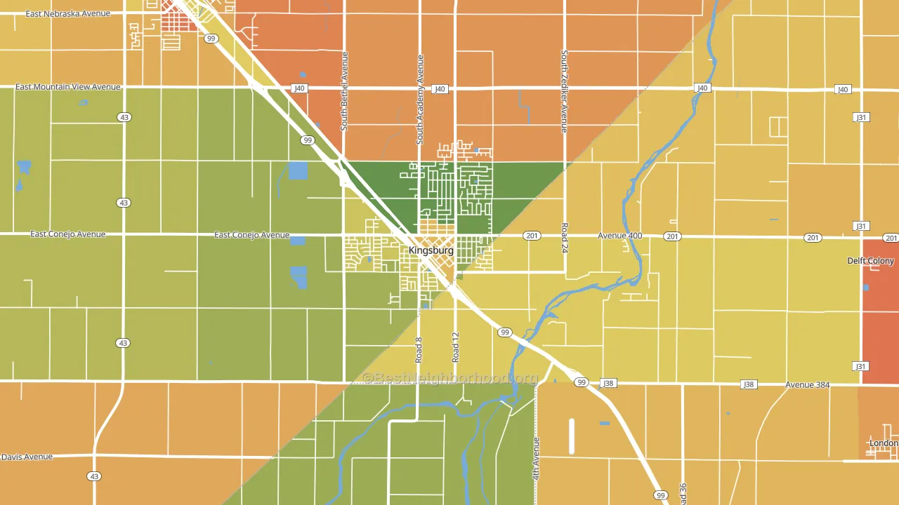 Kingsburg, CA block-group voter-turnout map