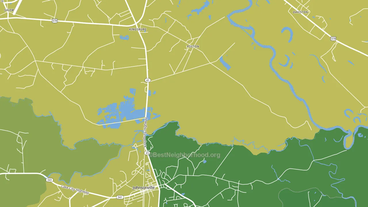 Kingsburg, SC block-group voter-turnout map