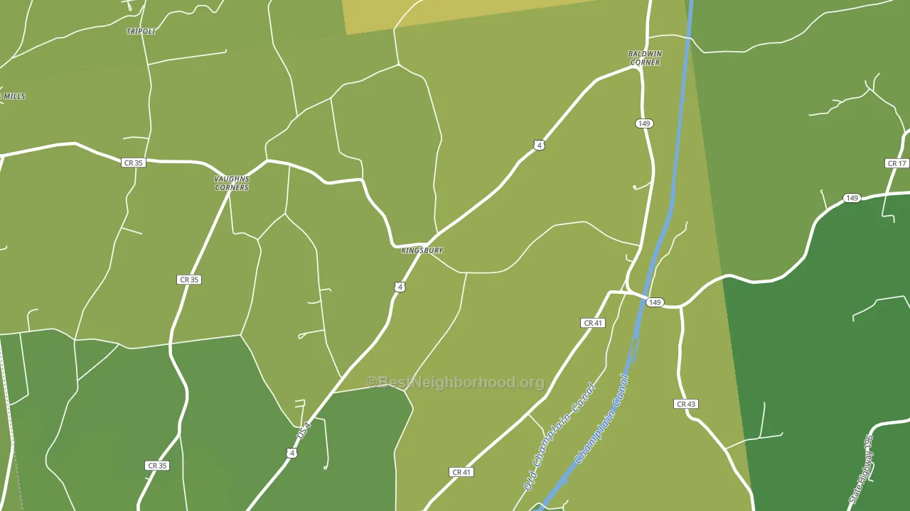 Kingsbury, NY block-group voter-turnout map