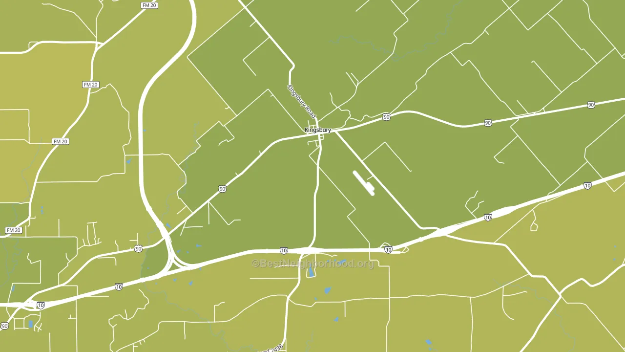 Kingsbury, TX block-group voter-turnout map