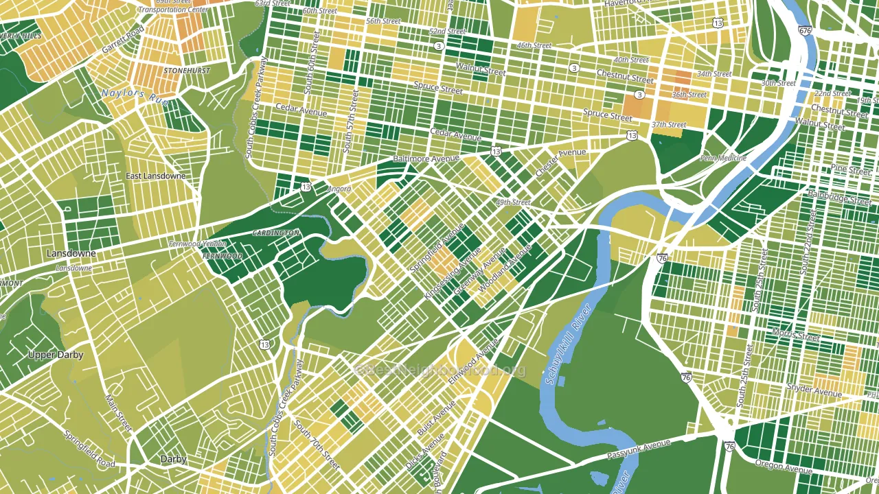 Kingsessing, Philadelphia, PA block-group voter-turnout map