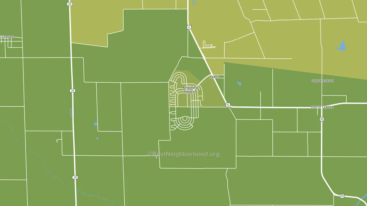 Kingsford Heights, IN block-group voter-turnout map