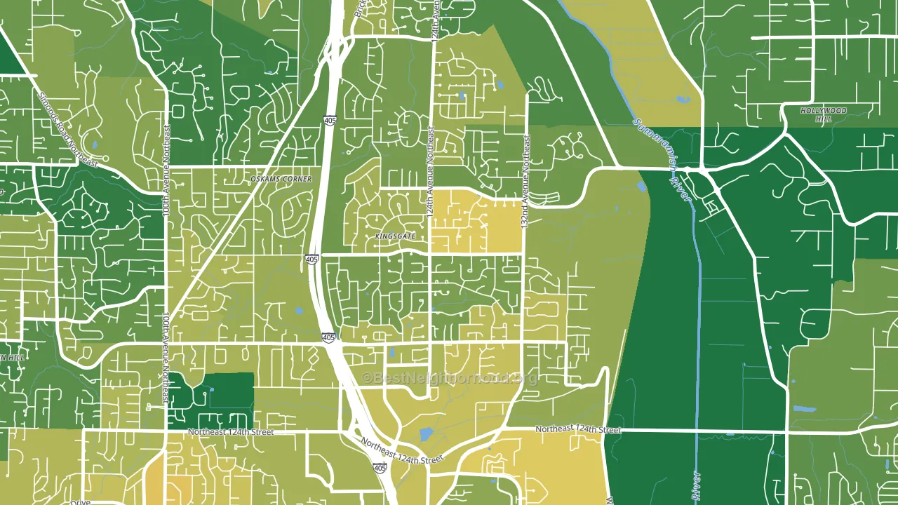 Kingsgate, WA block-group voter-turnout map