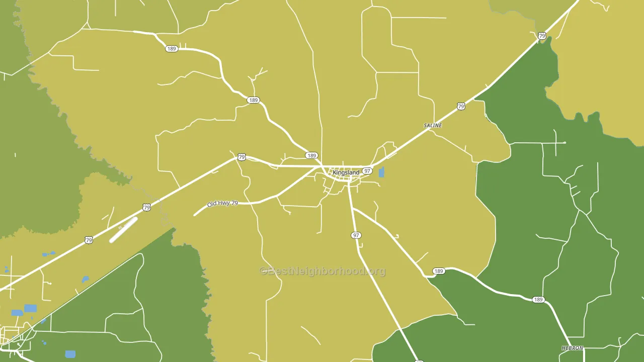 Kingsland, AR block-group voter-turnout map