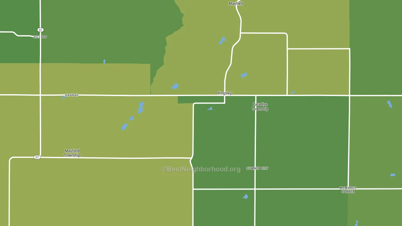 Kingsley, MI block-group voter-turnout map